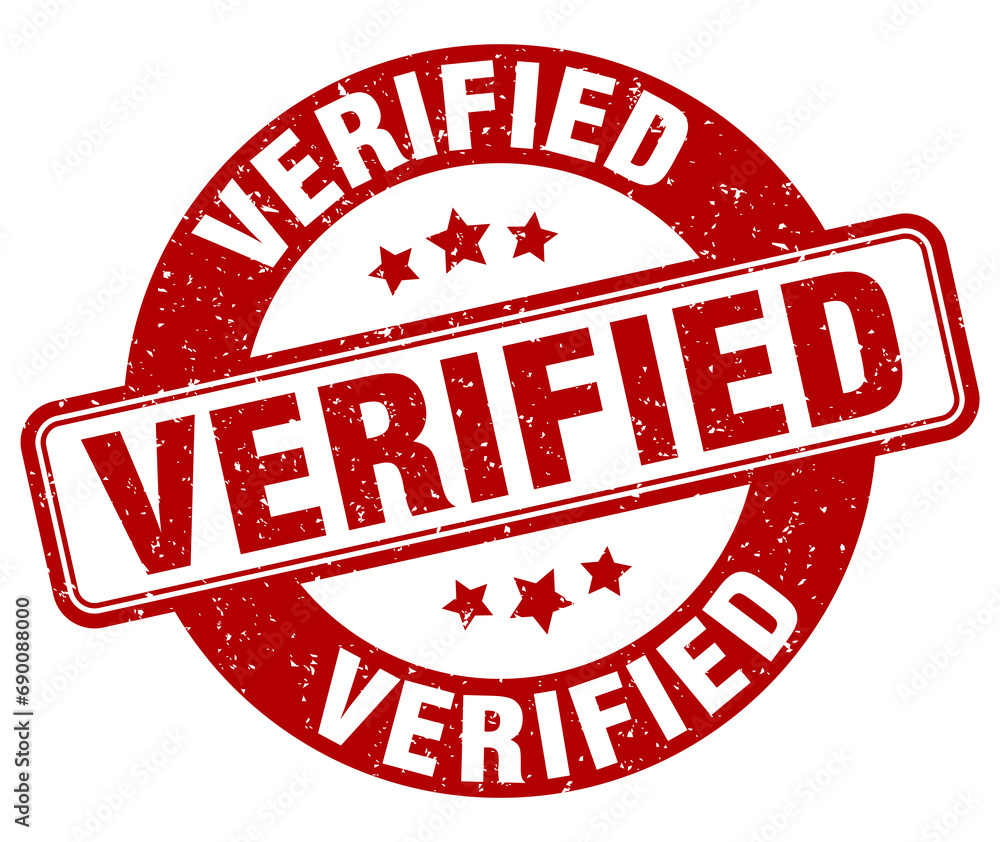 verified stamp. verified label. round grunge sign - obrazy, fototapety, plakaty 