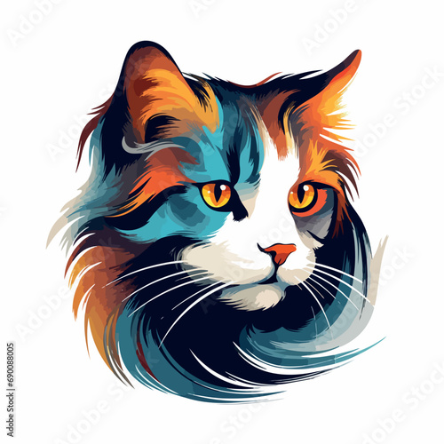 Cat in cartoon, doodle style. Isolated 2d vector illustration in logo, icon, sketch style, Eps 10. AI Generative