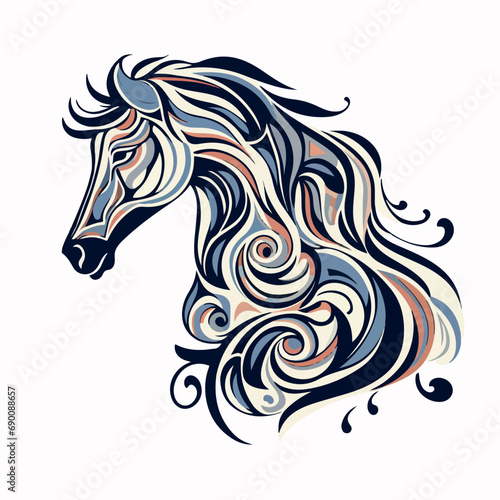 Vectorial Horse in cartoon  doodle style. Isolated 2d vector illustration in logo  icon  sketch style  Eps 10. AI Generative