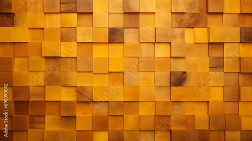 Monochromer Hintergrund aus geometrischen Formen, Holz gelb