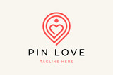 Love pin monogram logo design