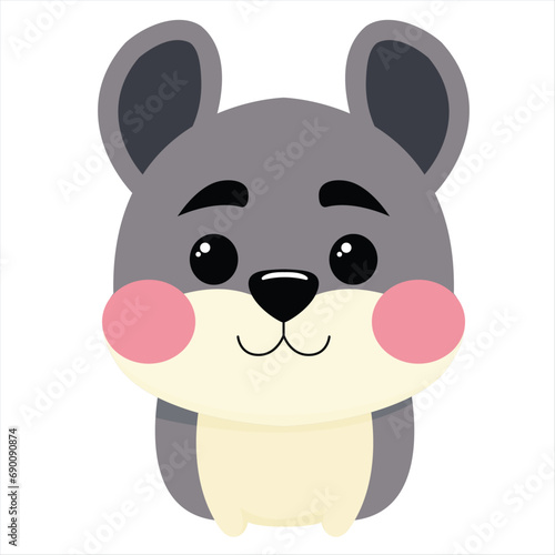 Delightful Gray Mouse: A Charming Illustration.