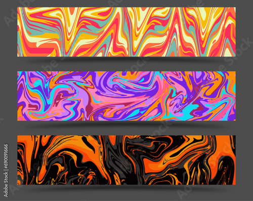 Fluid art. A set of backgrounds for websites, apps and social networks. Template for creative design, interior and decorations