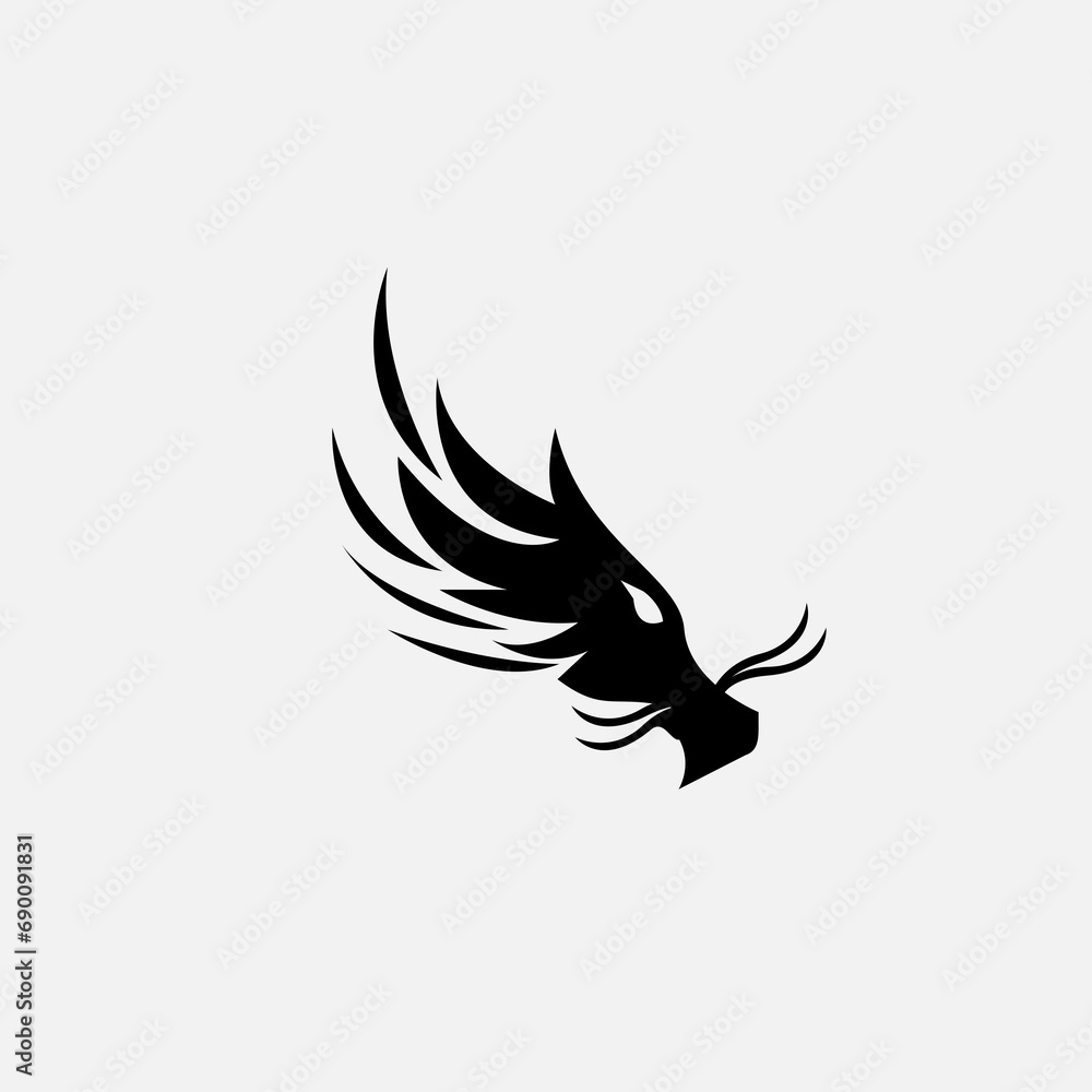 Obraz premium Dragon Logo Vector Art, Icons, and Graphics for Free Download