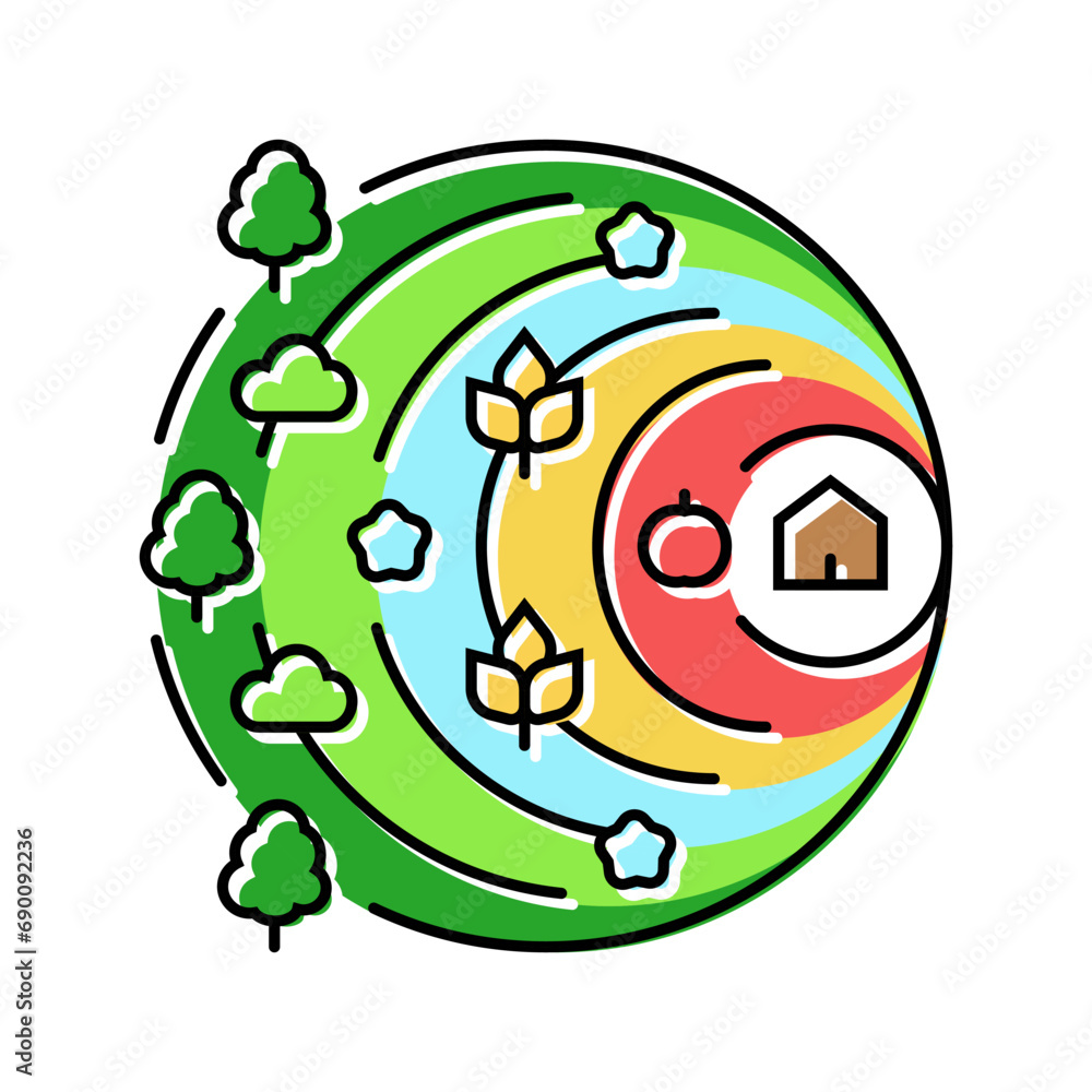 permaculture environmental color icon vector. permaculture environmental sign. isolated symbol illustration