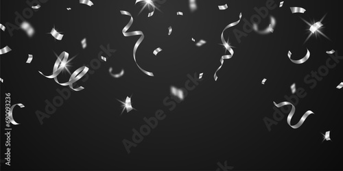 silver confetti background for festival decoration vector illustration