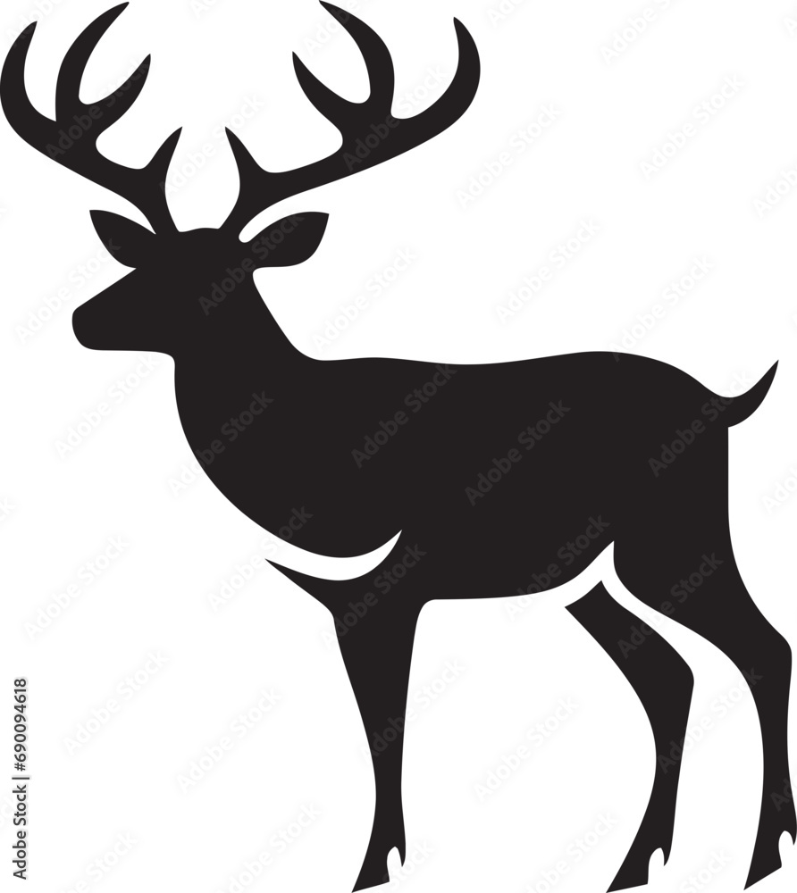 Obraz premium Woodland Icon Deer Head Vector Art Regal Stag Sleek Deer Head Logo Design
