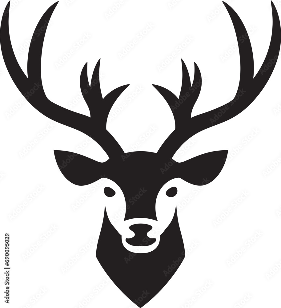 Fototapeta premium Wilderness Elegance Deer Head Icon Design Natures Emblem Deer Head Logo Vector Art