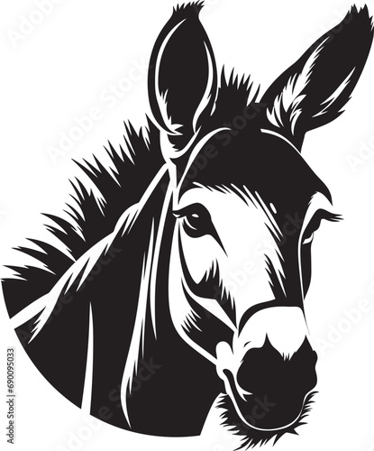 Assured Ass: Donkey Logo Vector Icon Stubborn Strength: Donkey Emblem Design