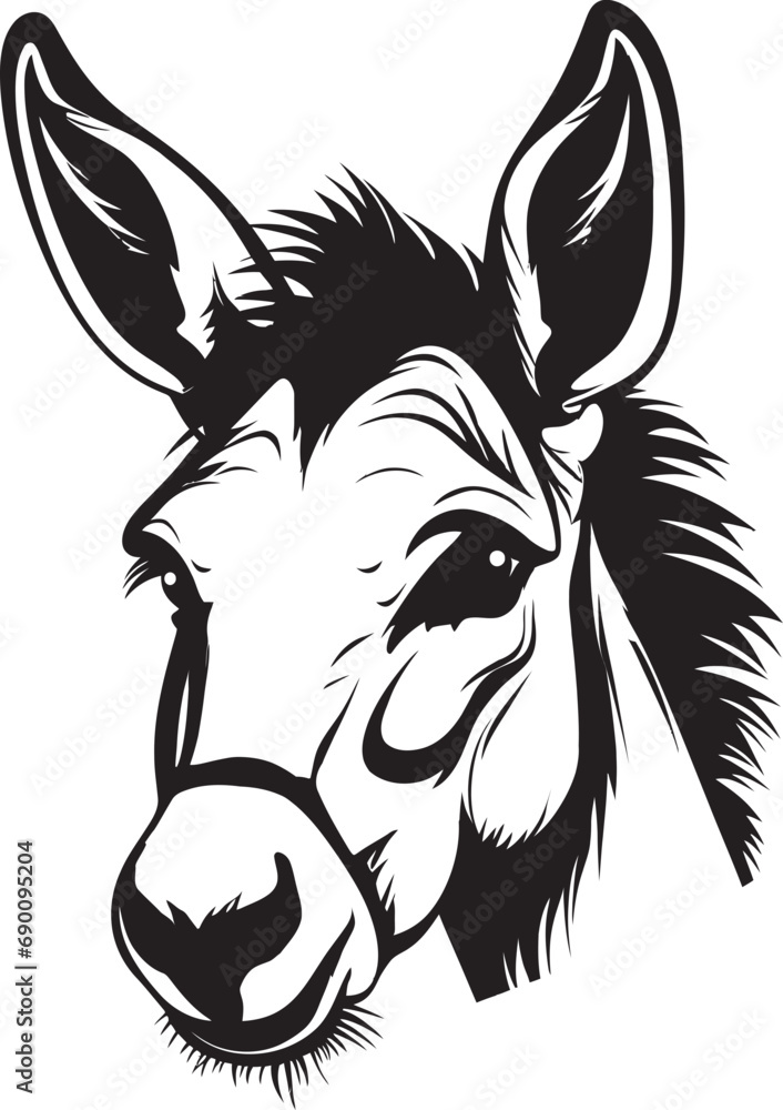 Enduring Elegance: Iconic Donkey Vector Equine Emblem: Donkey Logo Design
