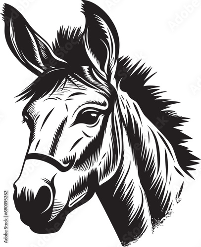 Hoofed Honor: Donkey Iconic Emblem Mule Majesty: Donkey Logo Vector