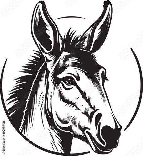 Reliable Runner  Donkey Iconic Emblem Assured Ass  Logo Vector Icon