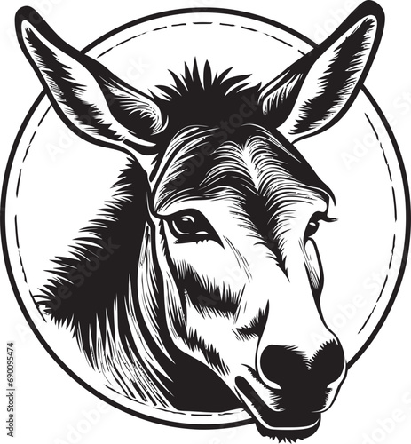Noble Nag: Emblematic Design Pack Animal Pride: Donkey Icon Vector