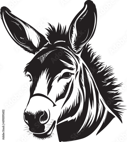 Mule Majesty: Donkey Logo Vector Noble Nag: Emblematic Design