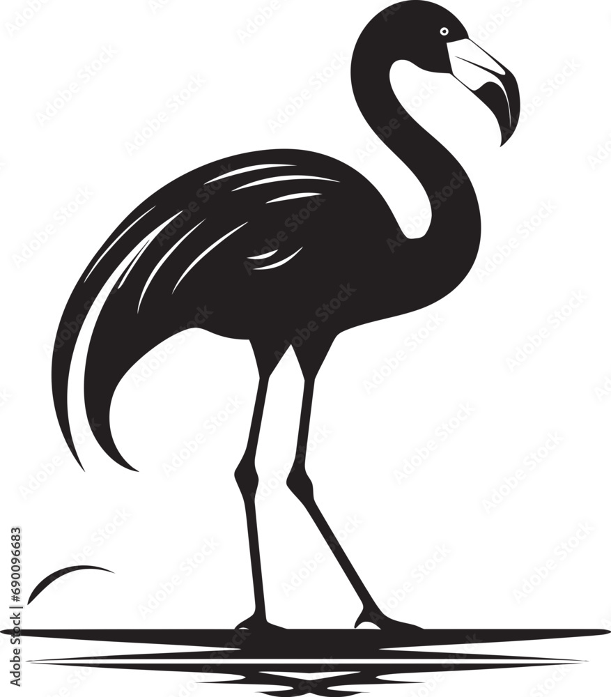 Fuchsia Feathered Flamingo Bird Emblem Icon Blush Beauty Flamingo Logo Vector Illustration Fuchsia Feathered Flamingo Bird Emblem Icon Blush Beauty Flamingo Logo Vector Illustration