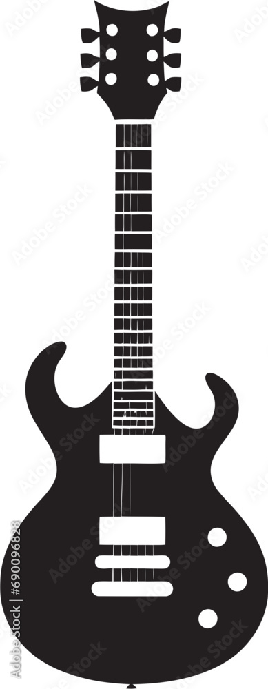 Obraz premium Rhythmic Resonance Guitar Logo Vector Art Fretboard Fusion Guitar Emblem Design