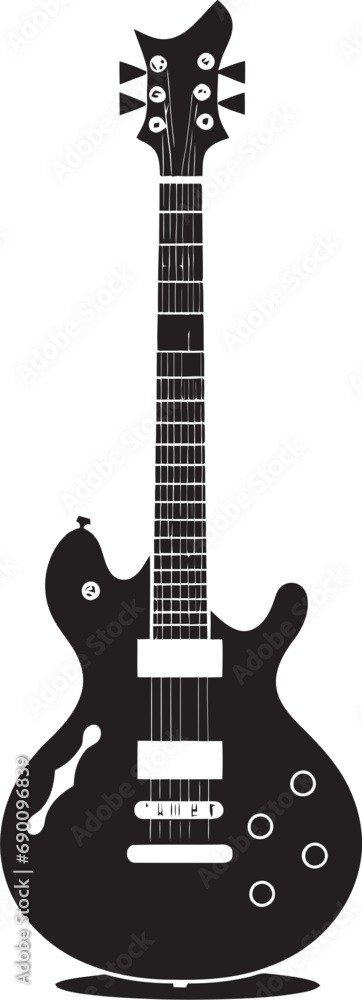 Fototapeta premium Fretboard Fusion Guitar Emblem Design Harmonic Heritage Guitar Icon Vector