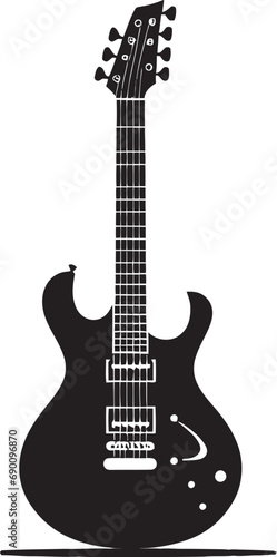 Melody Maker Guitar Logo Design Vector Vibrant Verses Guitar Iconic Logo Vector