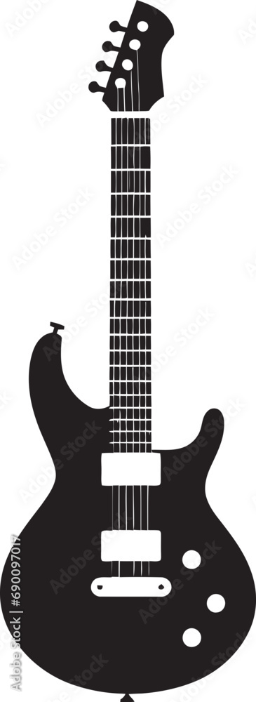 Obraz premium Musical Melange Guitar Emblem Vector Art Strumming Serenity Guitar Logo Design Vector
