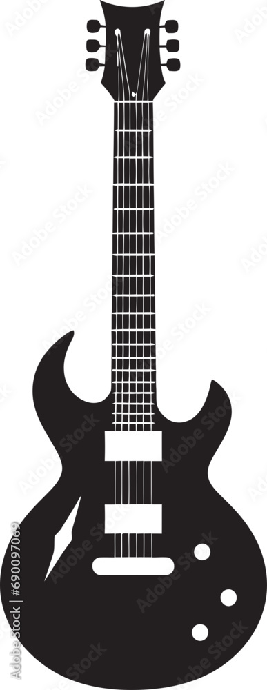 Obraz premium Strumming Serenade Guitar Emblem Vector Acoustic Harmony Guitar Logo Vector Graphic