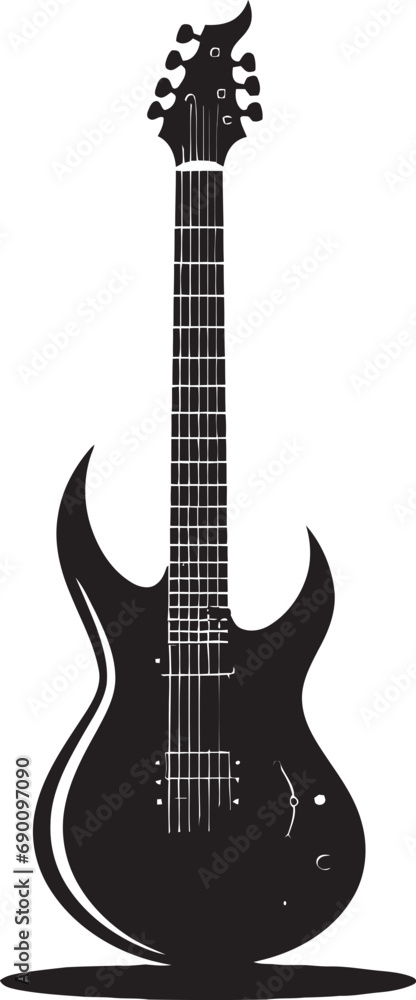 Obraz premium Strumming Symphony Guitar Logo Vector Graphic Acoustic Artistry Guitar Emblem Design