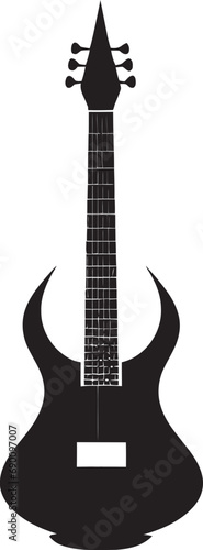 Rhythmic Resonance Guitar Icon Design Icon Fretboard Fusion Guitar Logo Vector Graphic