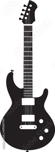 Musical Melange Guitar Emblem Vector Art Strumming Serenity Guitar Logo Design Vector