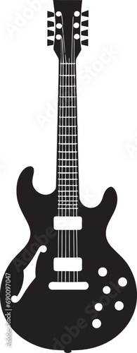 Harmonic Horizon Guitar Emblem Design Vector Acoustic Alchemy Guitar Icon Design