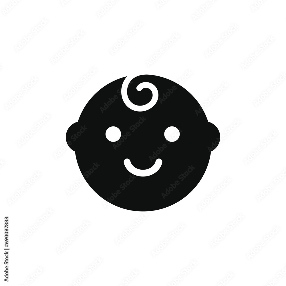 Fototapeta premium Baby face icon isolated on white background