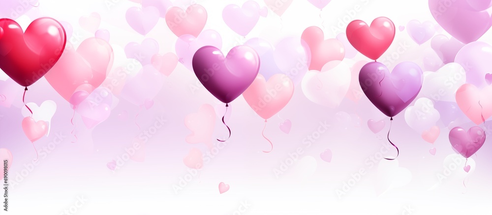 Heart-Shaped Balloons Floating in the Air