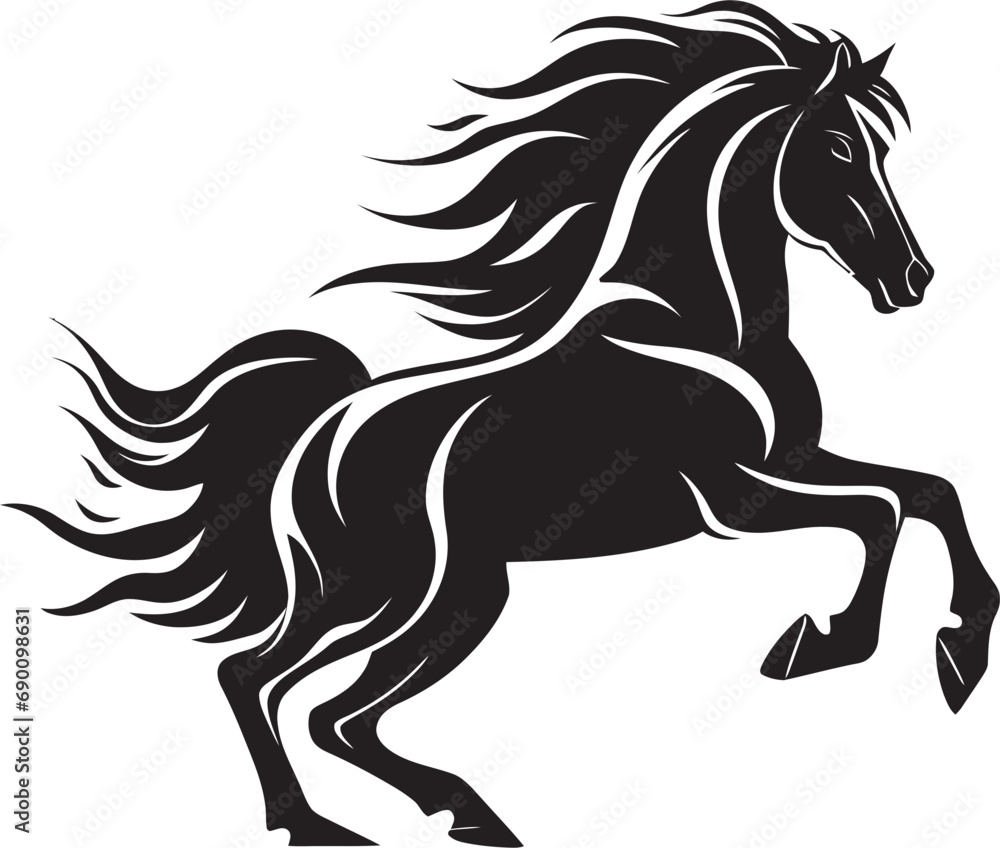 Obraz premium Mane Majesty Vector Horse Logo Graphic Equestrian Elegance Emblematic Horse Icon