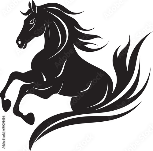Regal Runners Horse Iconic Emblem Mane Majesty Vector Horse Logo Graphic