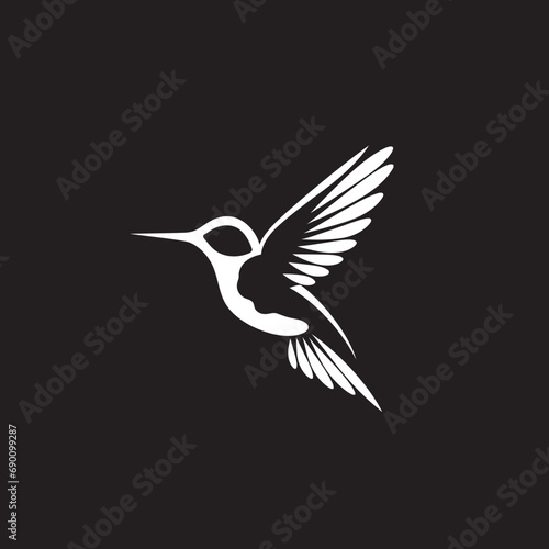 Whirring Wonder Hummingbird Emblem Icon Graceful Glide Hummingbird Logo Graphic