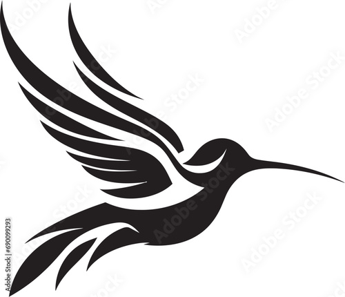 Aerial Artistry Hummingbird Vector Design Whirring Wonder Hummingbird Emblem Icon