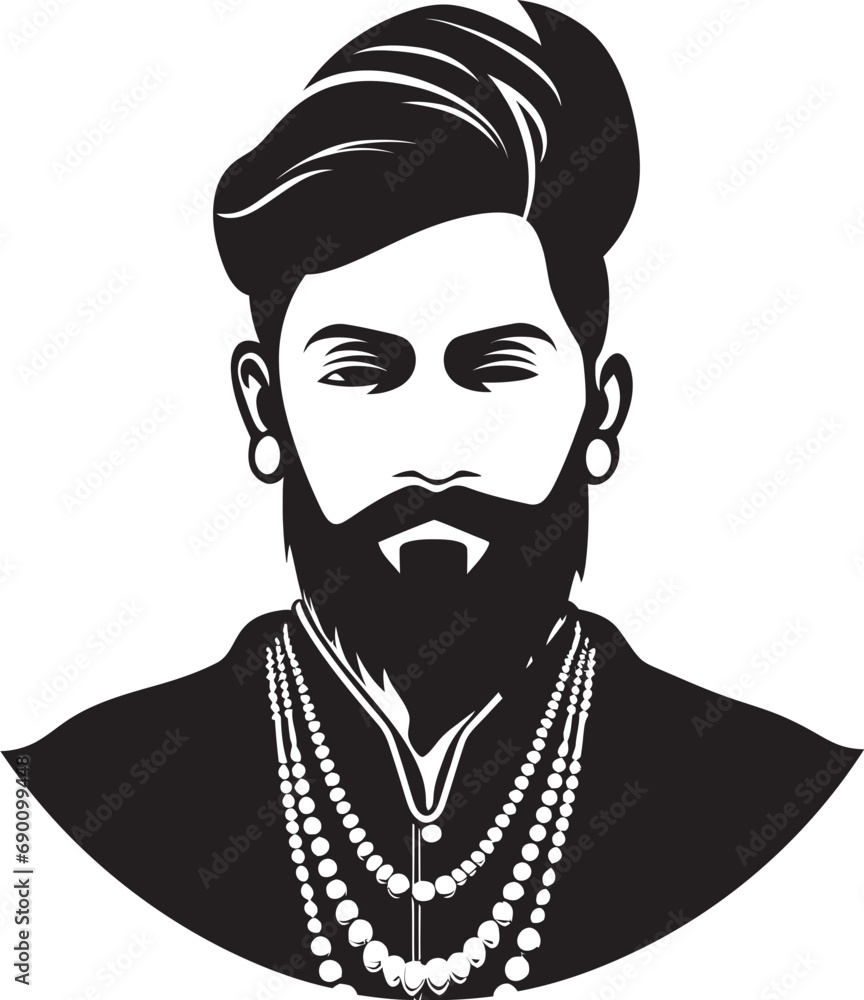 Elegant Ethos: Groom Iconic Vector Royal Rite: Indian Groom Logo Elegant Ethos: Groom Iconic Vector Royal Rite: Indian Groom Logo