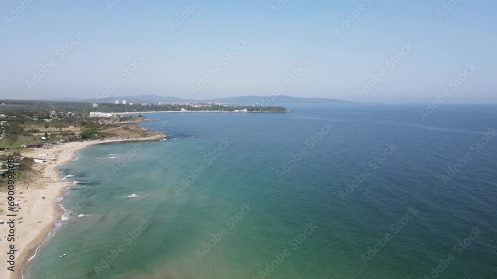 Aerial view of Black sea coast near Coral beach, Burgas Region, Bulgaria Aerial view of Black sea coast near Coral beach, Burgas Region, Bulgaria