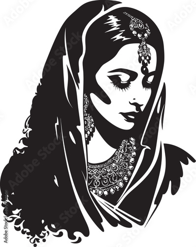 Timeless Tradition: Wedding Woman Icon Vibrant Vows: Indian Bride Emblem