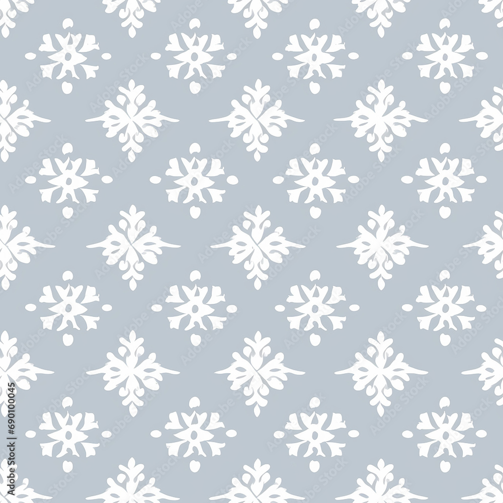 Seamless white pattern on grey background.