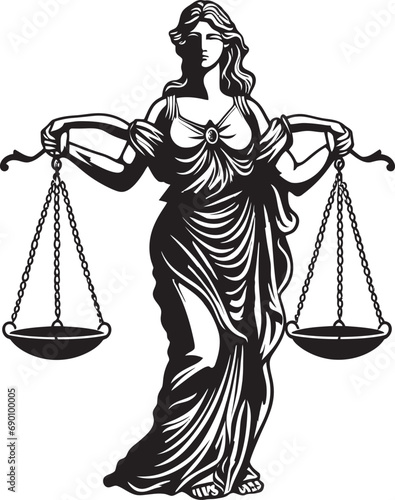Scales Sovereignty: Justice Lady Icon Ethical Equity: Lady of Justice Logo
