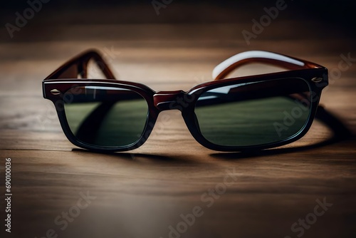 glasses on wooden table