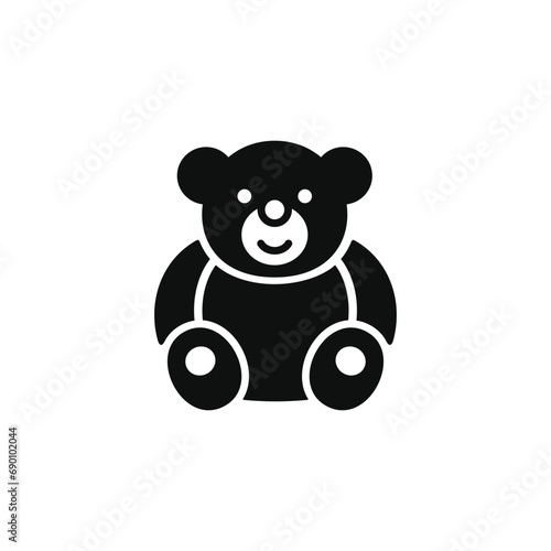 Bear doll icon isolated on white background