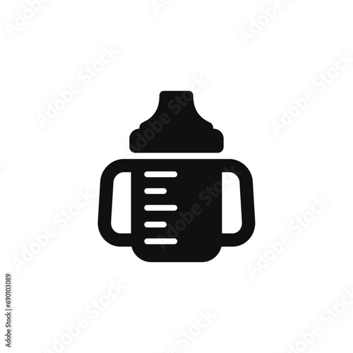 Baby sippy cup icon isolated on white background