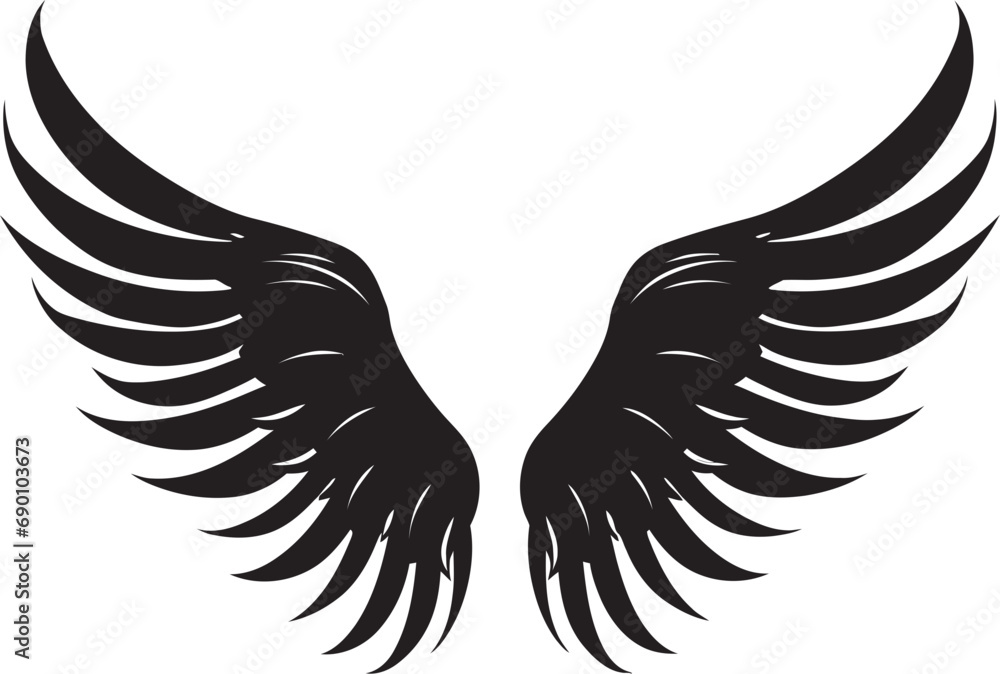 Obraz premium Ethereal Elegance: Angel Wings Vector Heavenly Halo: Wings Logo Design