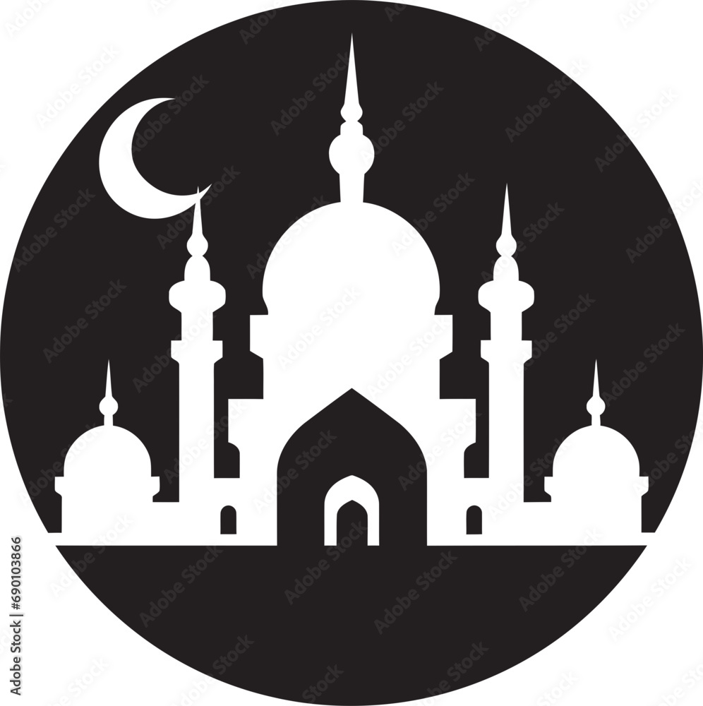 Mosque of Tranquility Mosque Logo Vector Faithful Edifice Iconic Emblematic Design