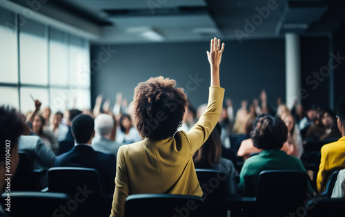 Expression opinion or power of voice concepts with person raising hand.teamwork decision voting and agreement of organization board.confidence of human mindset.business ideas