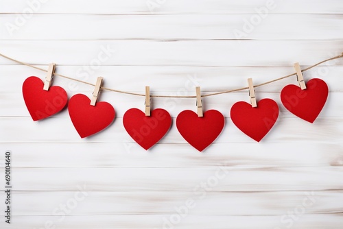 Valentines Day background with Red hearts.