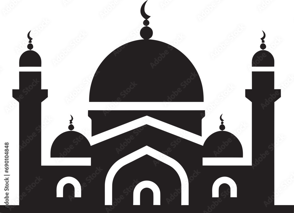 Serene Sanctum Emblematic Mosque Icon Mosque Marvels Iconic Emblematic Design