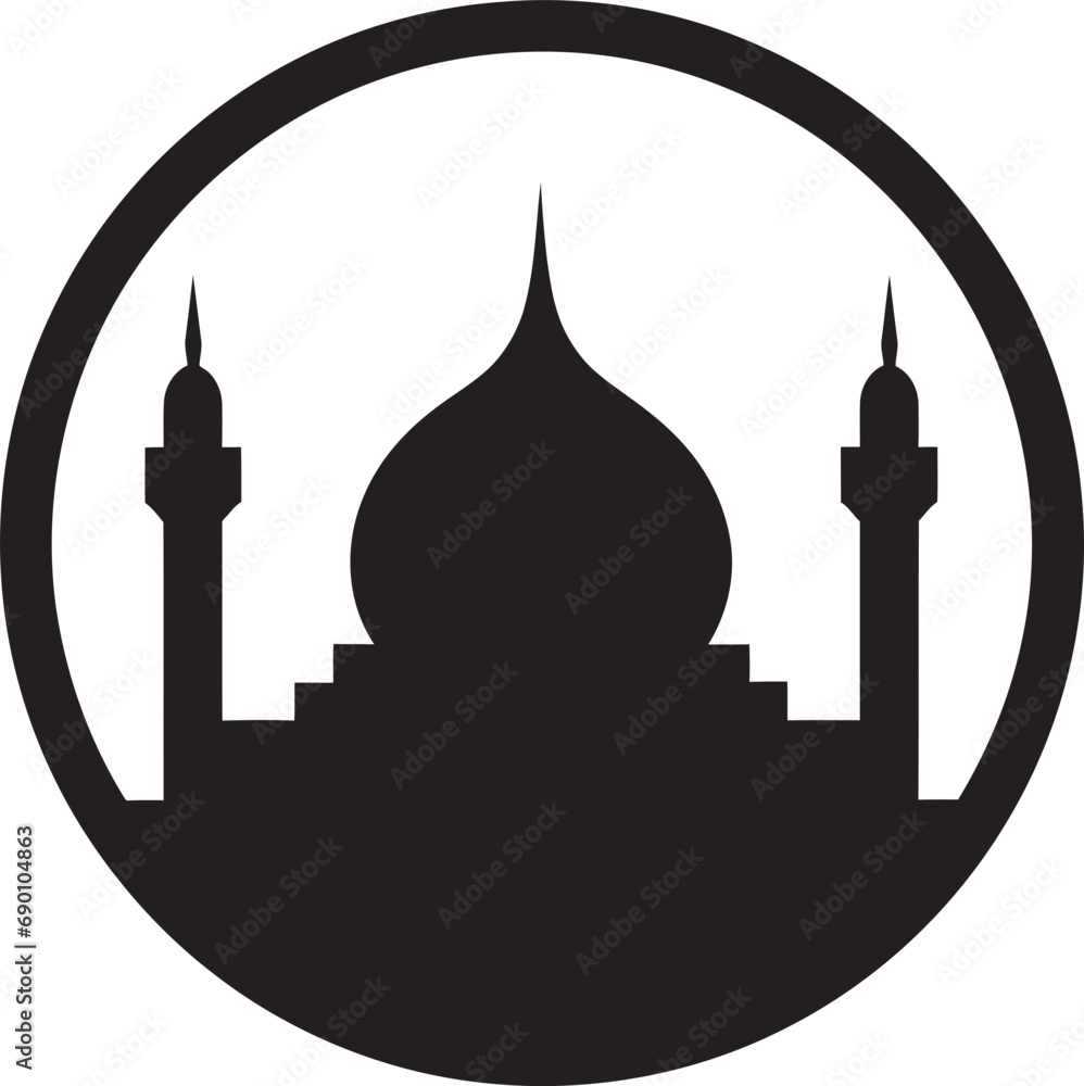 Spiritual Spire Iconic Mosque Icon Hallowed Heights Emblematic Mosque Logo
