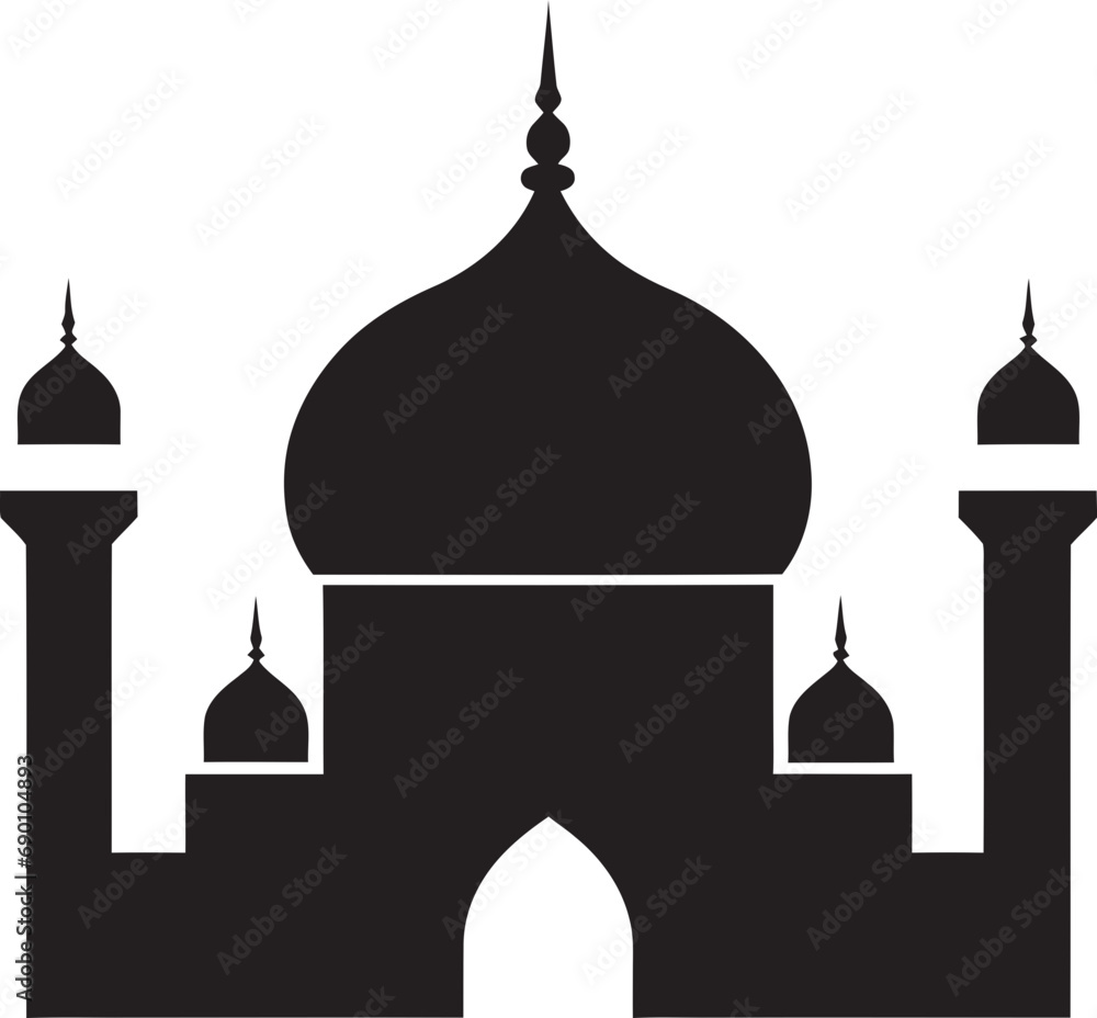 Heavenly Haven Iconic Mosque Vector Serene Structure Emblematic Mosque Icon