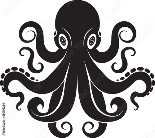 Subaquatic Serenity Emblematic Icon Cephalopod Canvas Logo Vector Icon